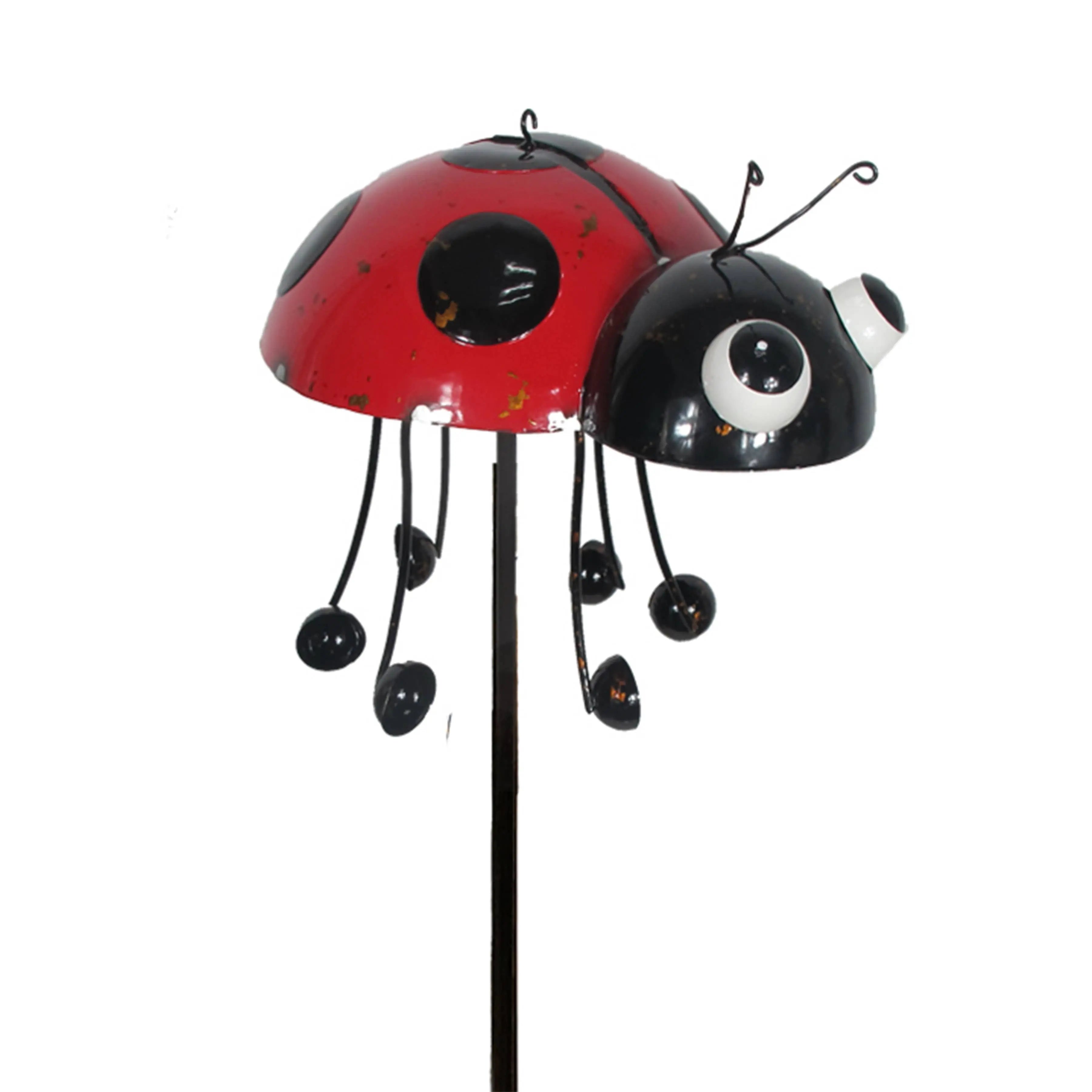 Painted and Enameled Metal Ladybug Garden Stake Continental Art Center