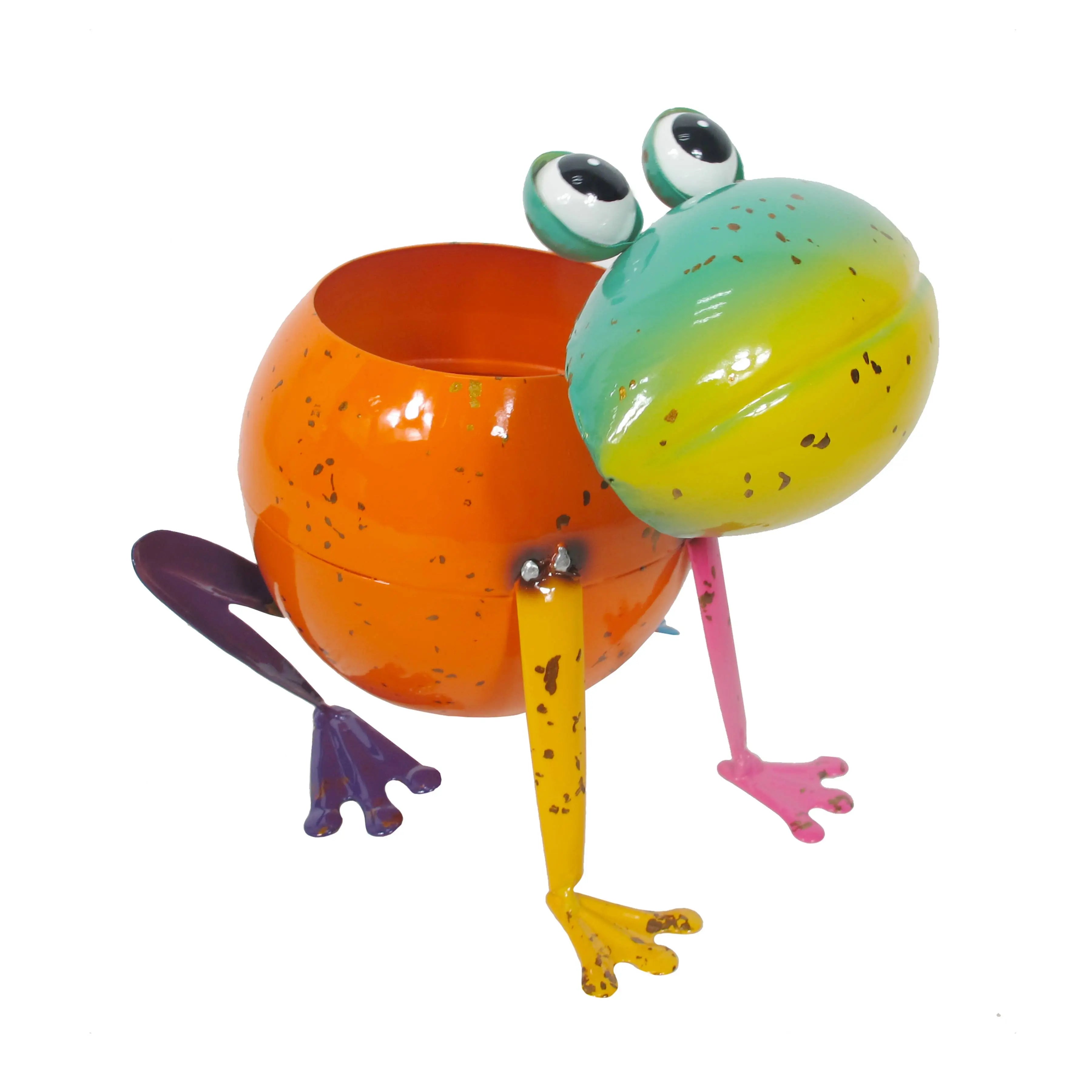Painted and Enameled Mini Frog Planter Continental Art Center