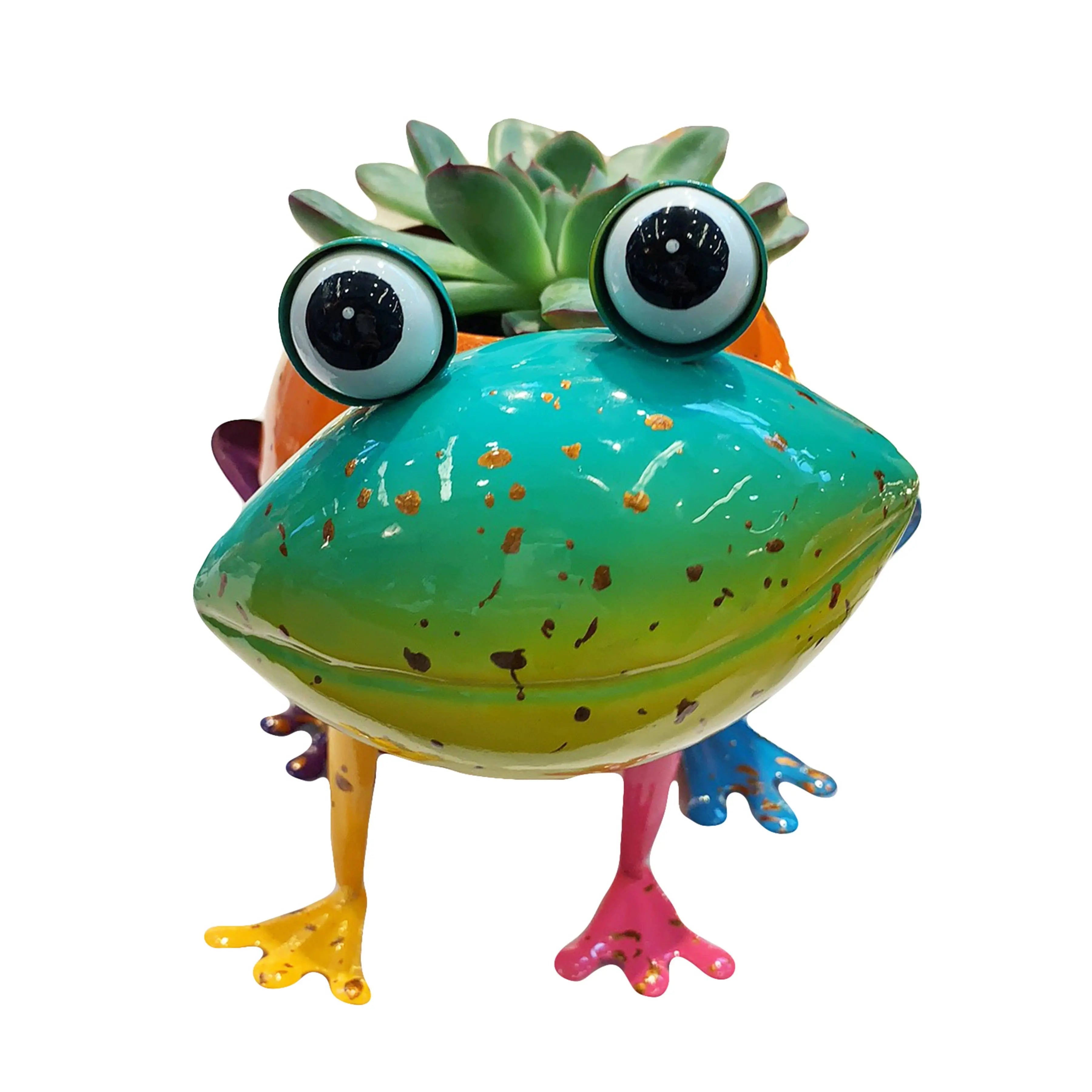 Painted and Enameled Mini Frog Planter Continental Art Center