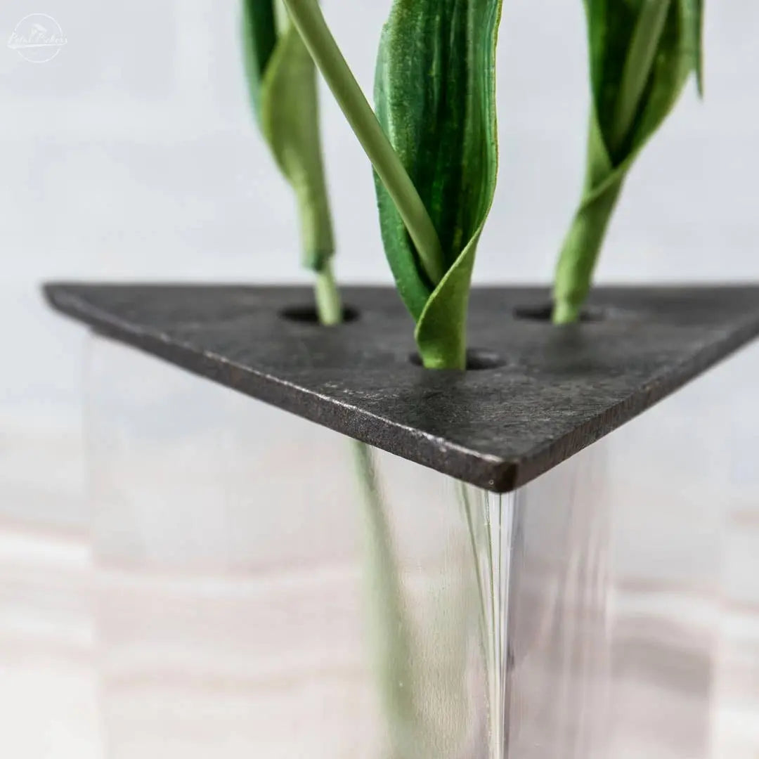 Triangle Glass Vase w/Iron Lid **MM12** Willow Group