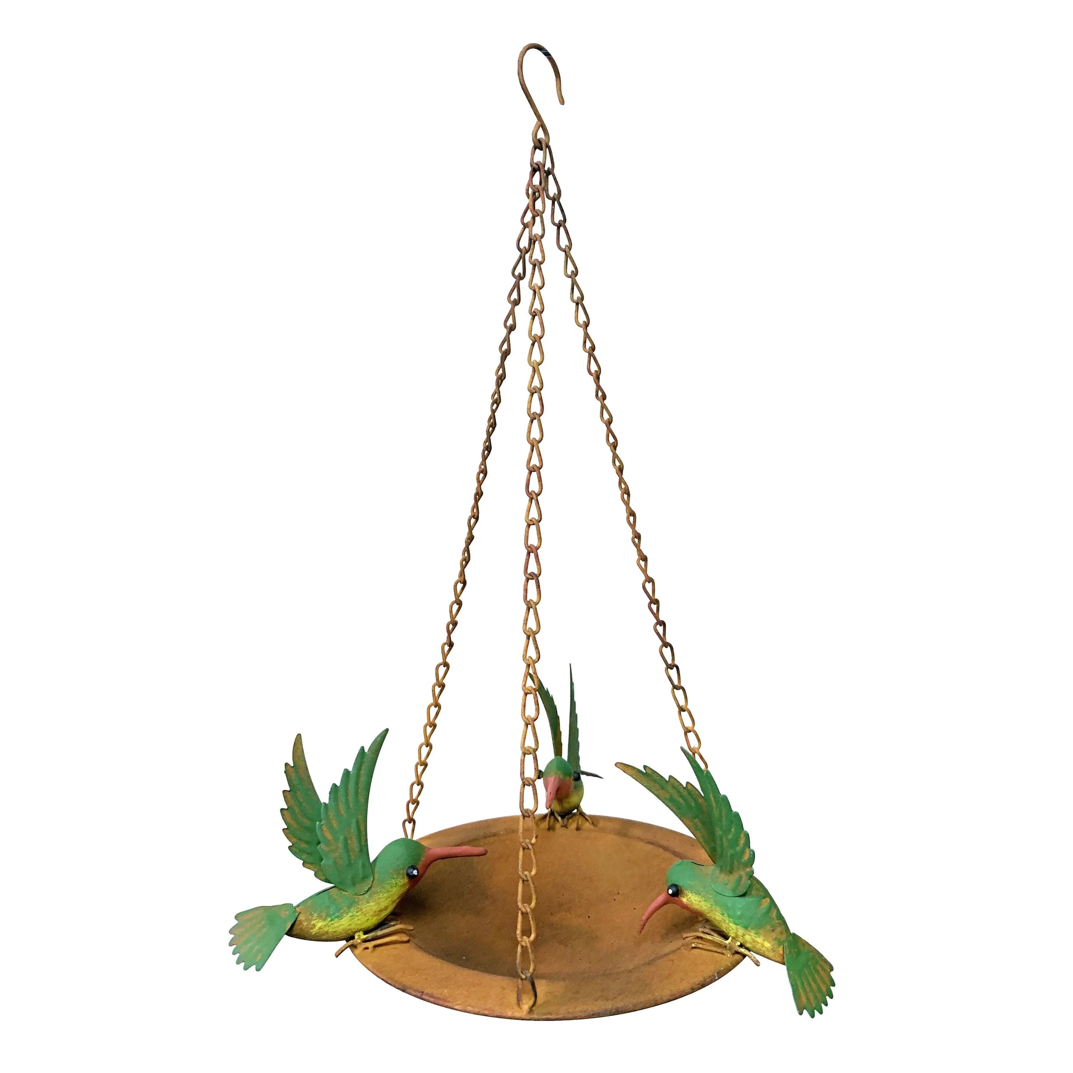 Metal Three Hummingbirds Rustic Hanging Bird Feeder Continental Art Center