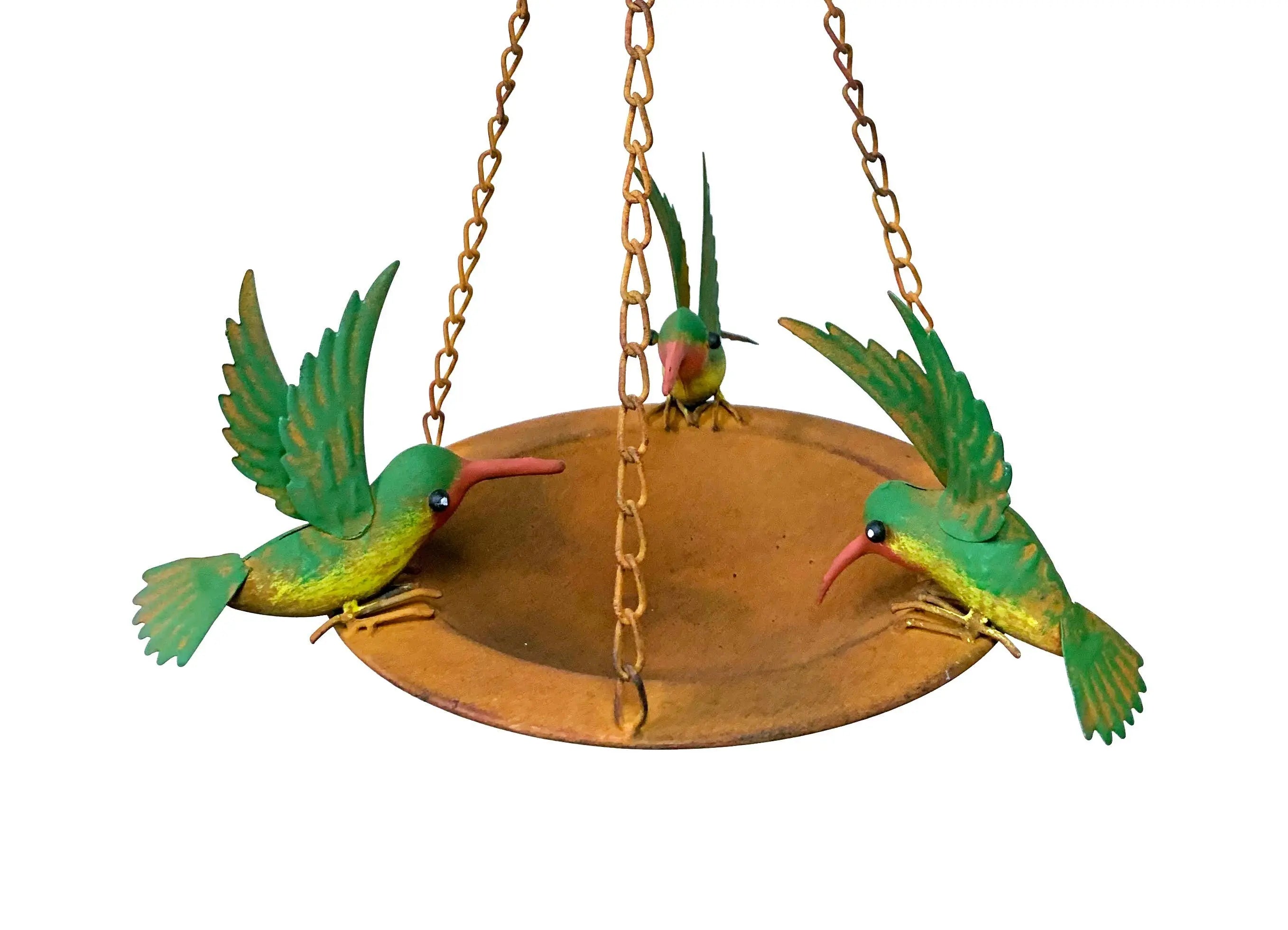 Metal Three Hummingbirds Rustic Hanging Bird Feeder Continental Art Center
