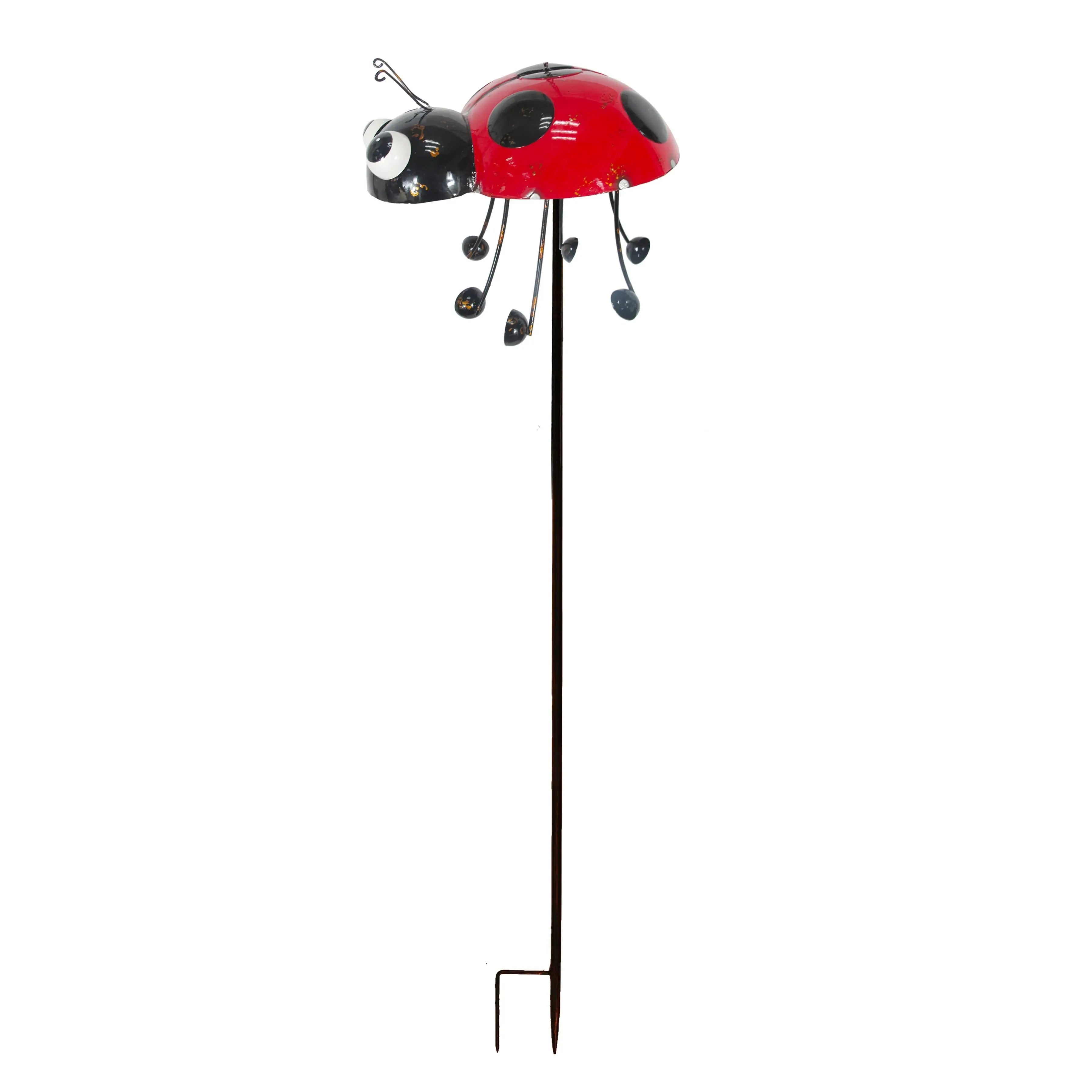 Painted and Enameled Metal Ladybug Garden Stake Continental Art Center